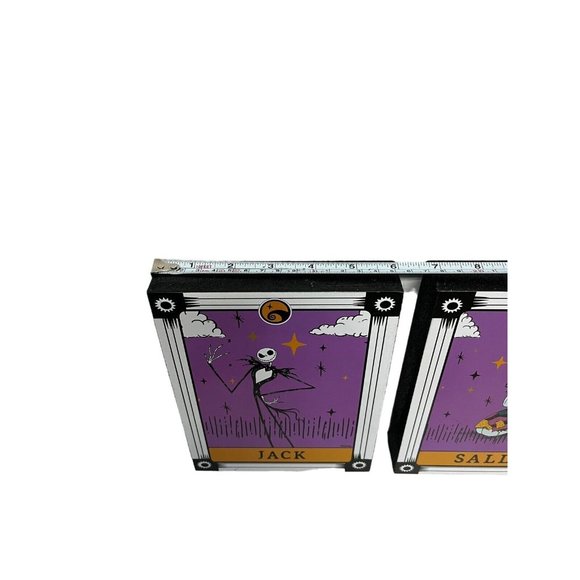 Nightmare Before Christmas Jack and Sally Wooden Tarot Card Signs NEW - Picture 5 of 6